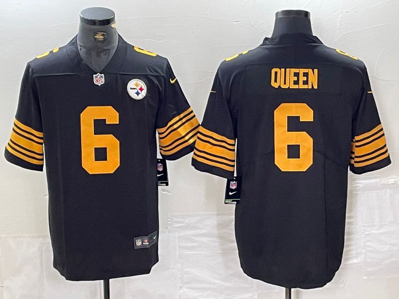 Men Pittsburgh Steelers #6 Queen Black generation 2024 Nike Limited NFL Jersey style 2